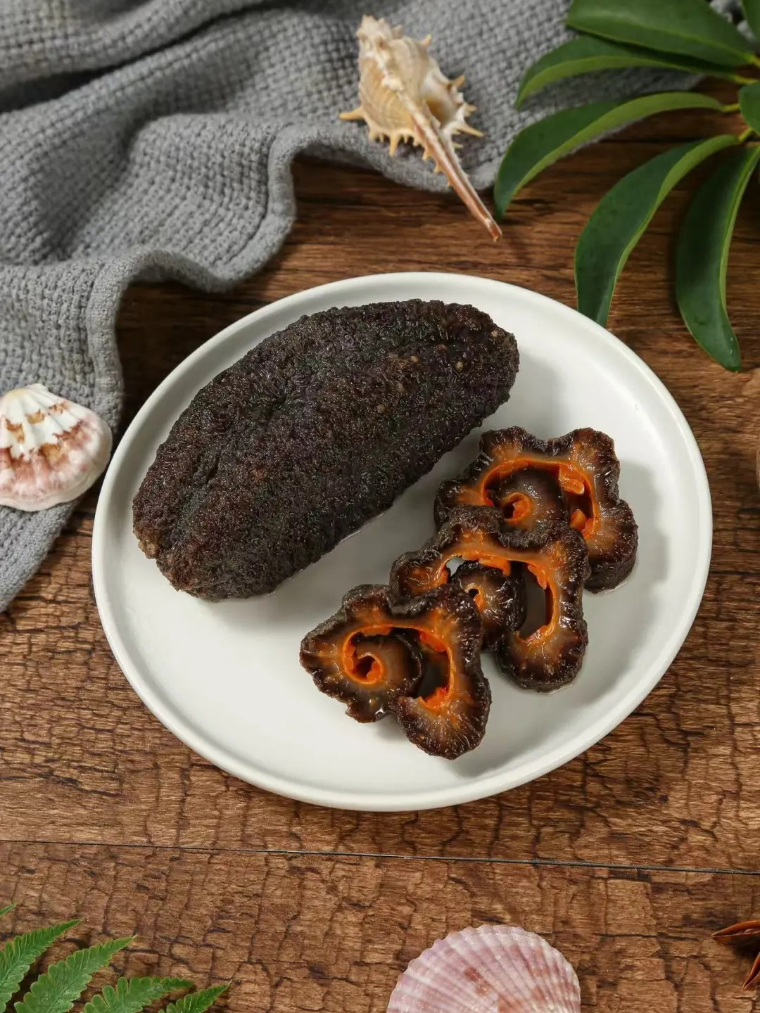 野生红参现场捕捞到手3斤海参2斤海参花共5斤+海螺