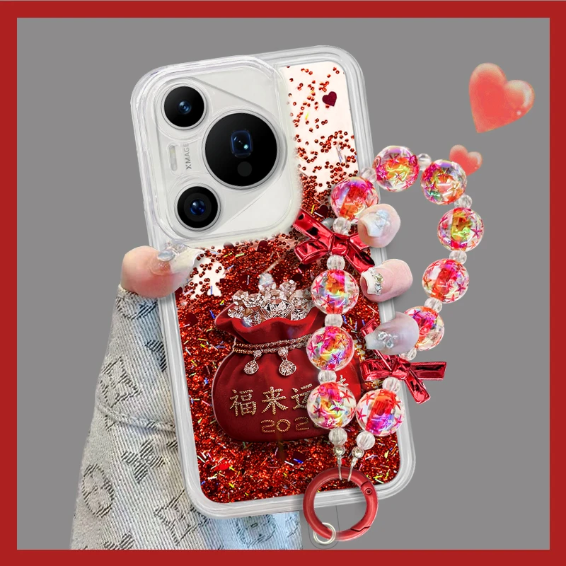 BANCA福来运转流沙壳适用苹果16/17promax手机壳vivo华为oppo小米