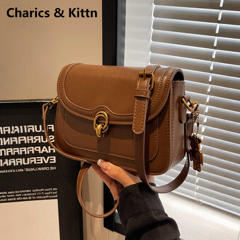 Charics&Kittn包包女士2025新款真皮小方包百搭女款斜挎通勤小包
