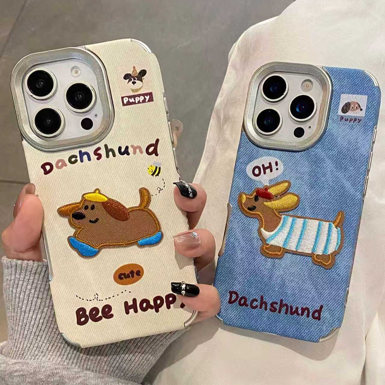 蜜蜂小狗适用苹果17手机壳13/14ProMax卡通iPhone16/INS风17P网红
