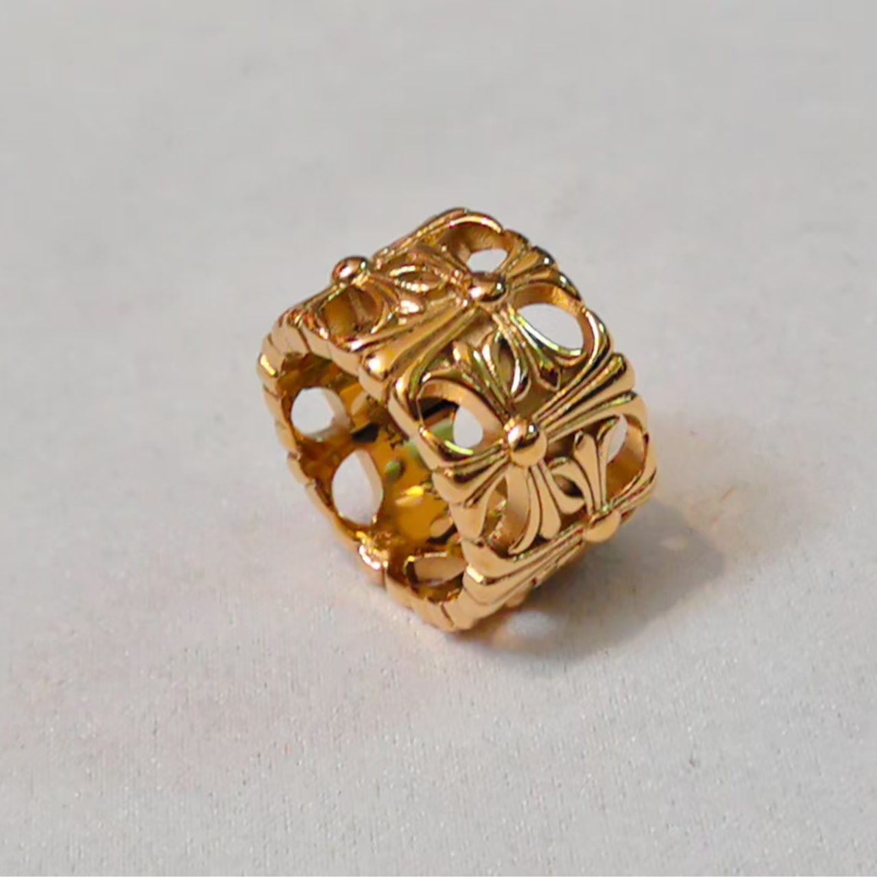 钛钢戒指 阮大大专属高奢百搭饰品时尚手工配饰戒指金色首饰5233