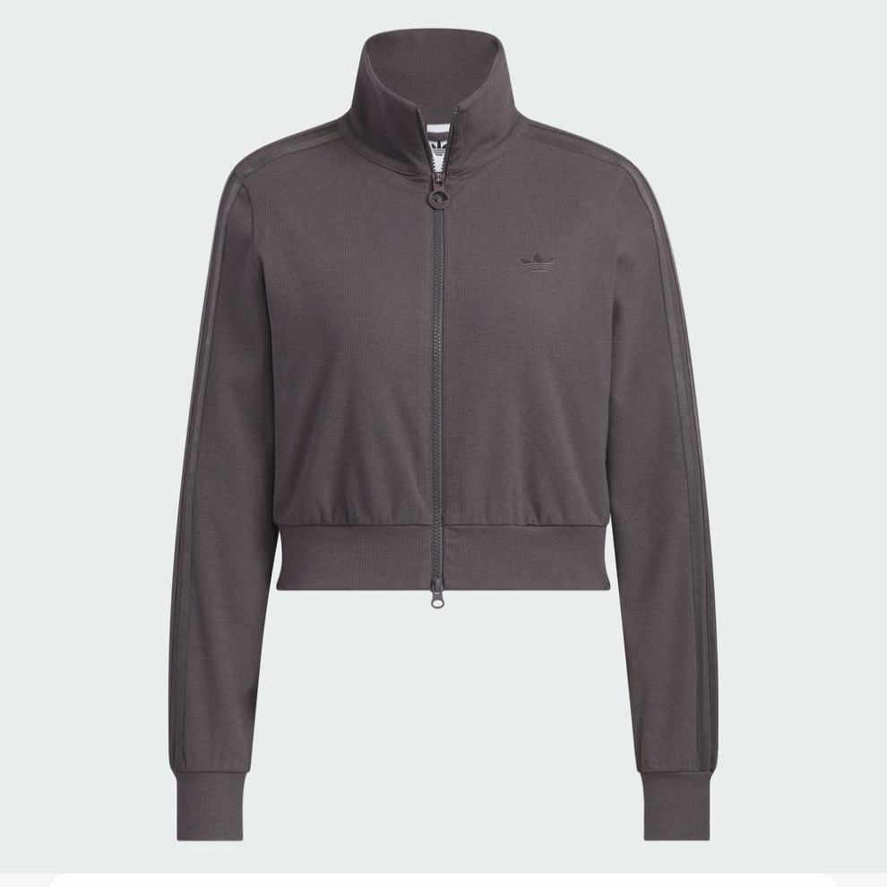 adidas Originals三叶草2025女子RIB CLLAR FZ针织无帽外套KB5446