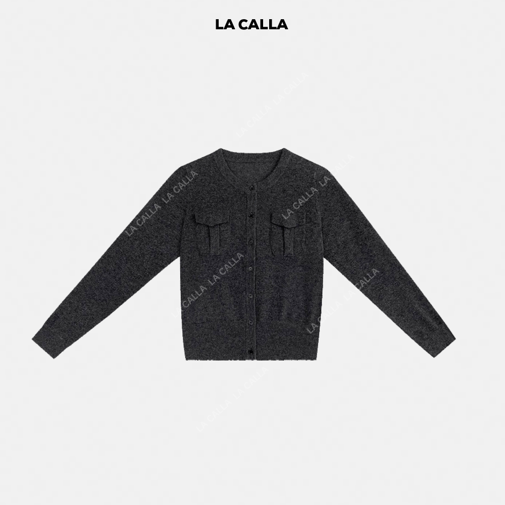 LA CALLA口袋上衣时尚毛织开衫OY1558