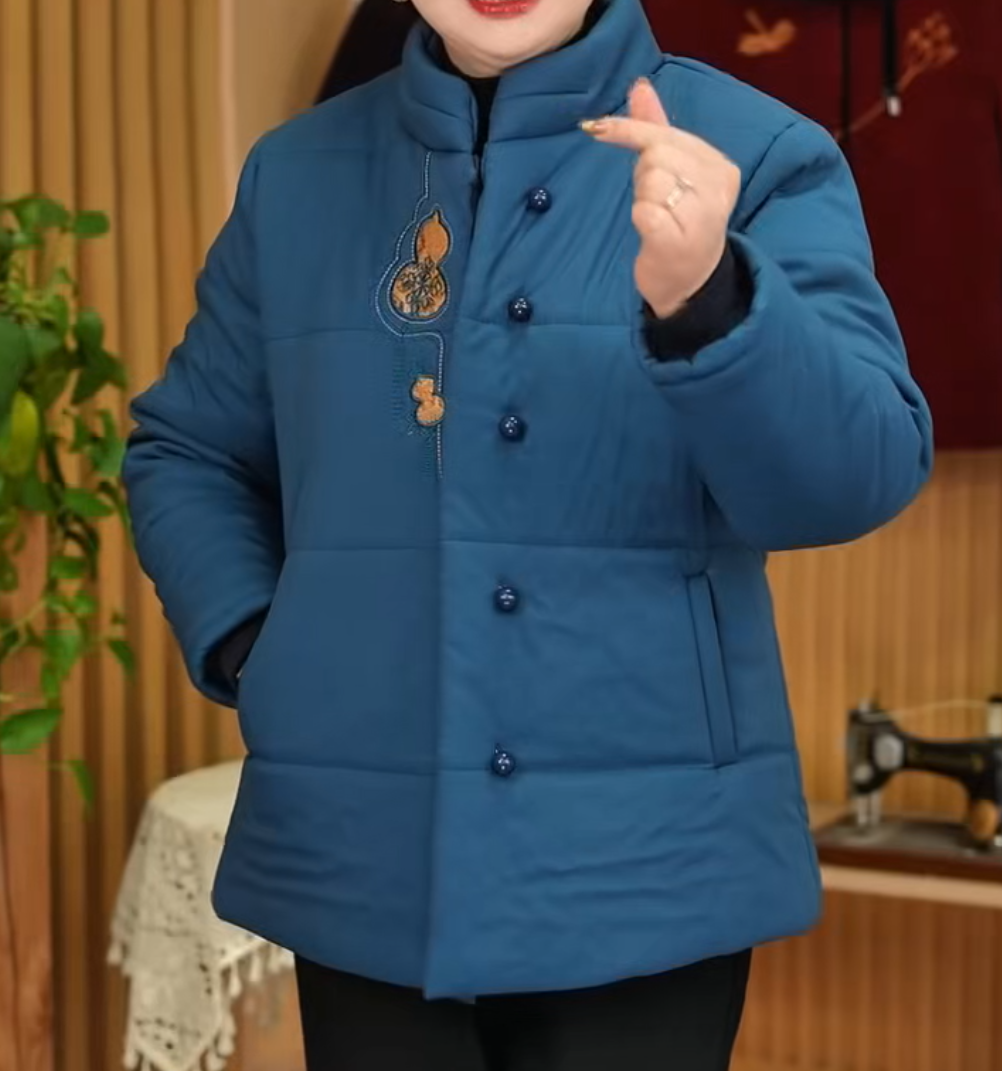 妈妈棉服加绒加厚中老年外套