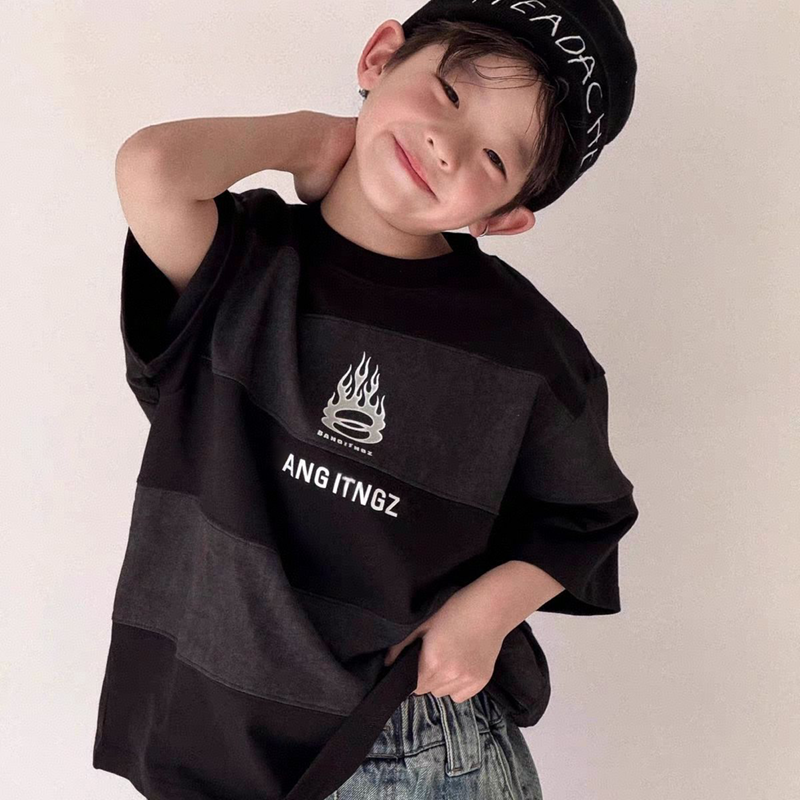 儿童短袖t恤2025夏季新款纯棉男童宽松洋气上衣中大童男孩半袖潮