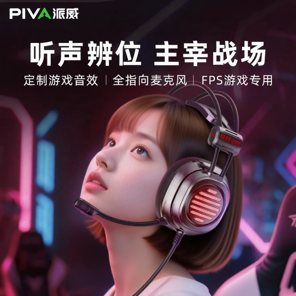 Piva派威G11电竞游戏耳机头戴式有线吃鸡专用耳麦台式电脑带麦