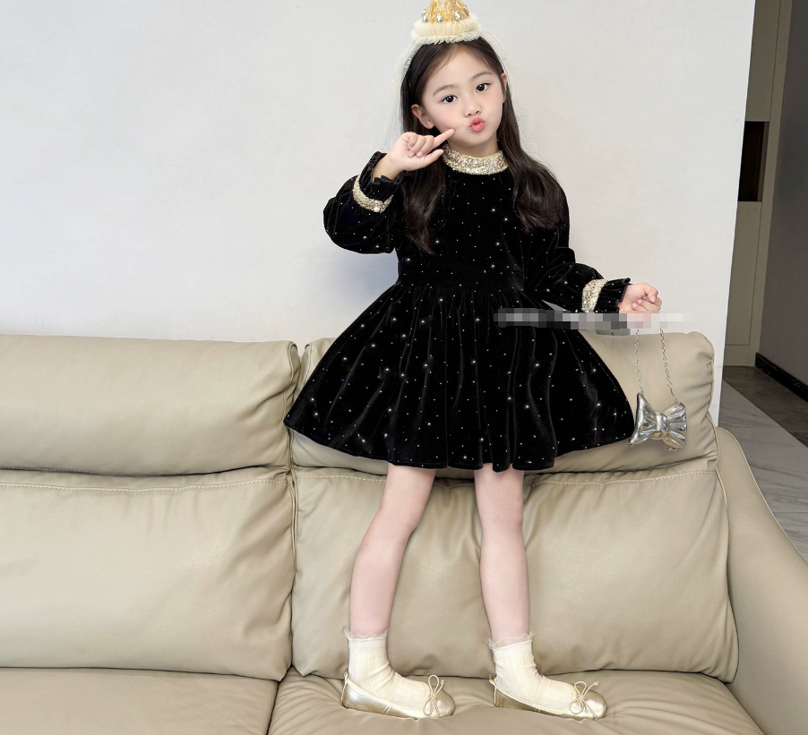 女童轻奢高级感加绒连衣裙洋气洛丽塔公主裙生日蓬蓬裙春秋季女孩