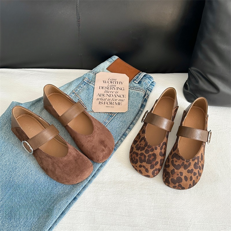 玛丽珍鞋女款2025年新款圆头一字扣软皮时尚百搭舒适轻便休闲单鞋