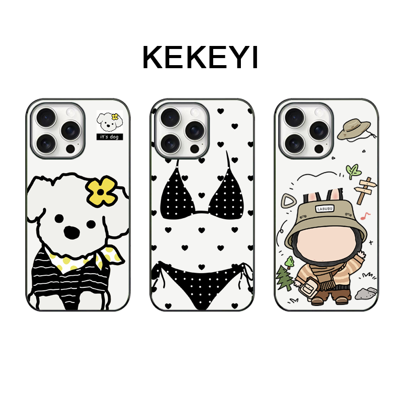 森林精灵适用于苹果iphone16小众ins亚克力磁吸防摔黑框手机壳