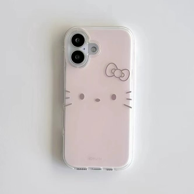 奥菲顿淡粉kitty表情适用iPhone17/16大孔手机壳华为vivo小米oppo