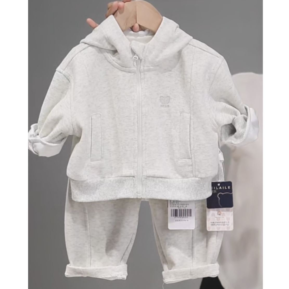 【华棉套装牛奶绒 洛洛妈咪 】婴儿衣服男童卫衣秋冬小童长袖套装H1