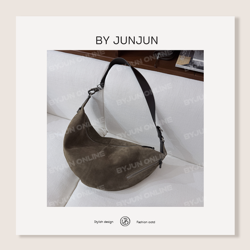ByJunjun欧美风高级定制高丝光牛反绒斜挎包