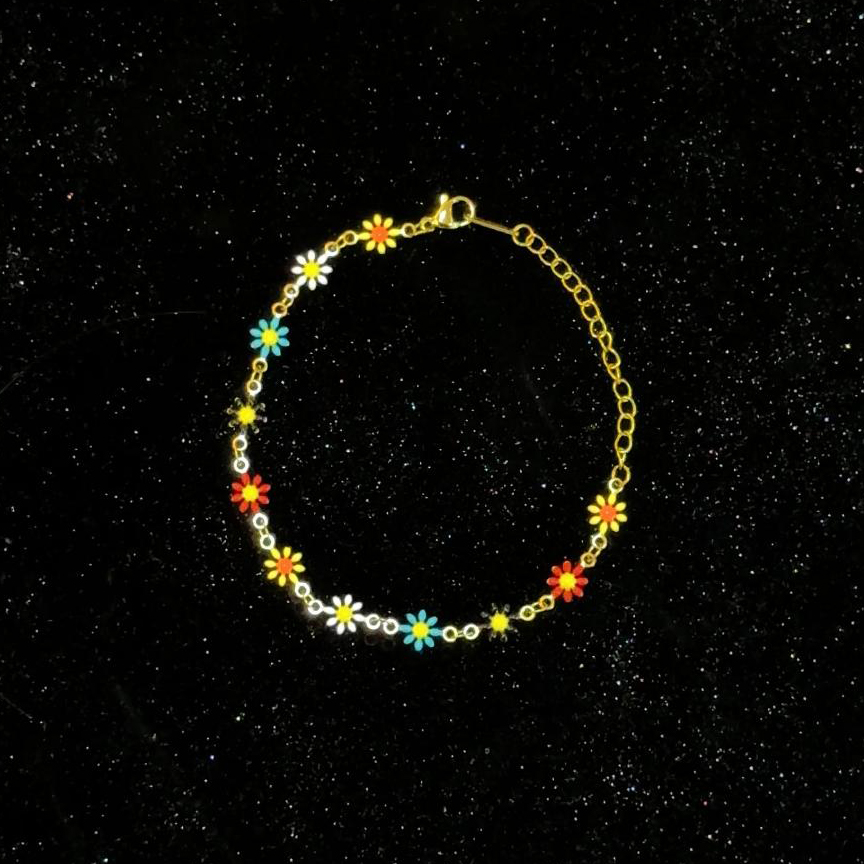 钛钢手链 小雏菊情侣森系女清新彩色简约百搭个性男女网红款手饰