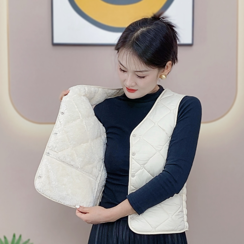 新款秋冬加绒女款棉马甲外穿背心坎肩百搭时尚内穿贴身保暖马夹