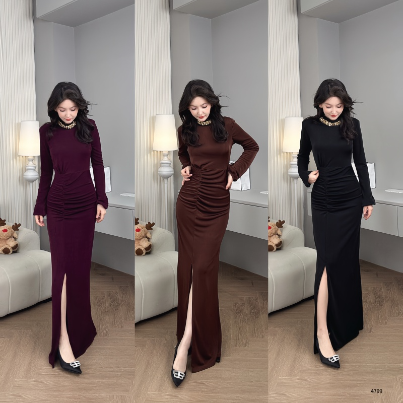 Saeda品牌女装修身显瘦气质优雅礼服裙YF4799