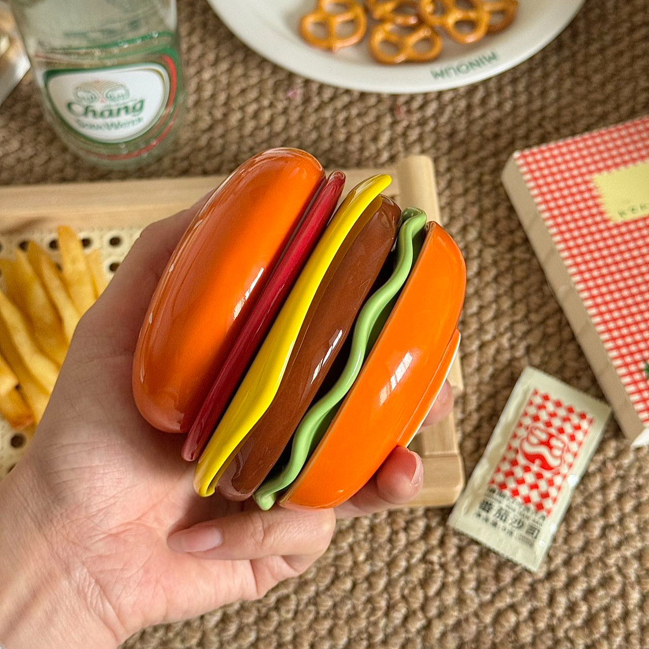 汉堡包调味碟陶瓷家用小碟餐具套装厨房多用蘸料碟小号寿司碟摆件