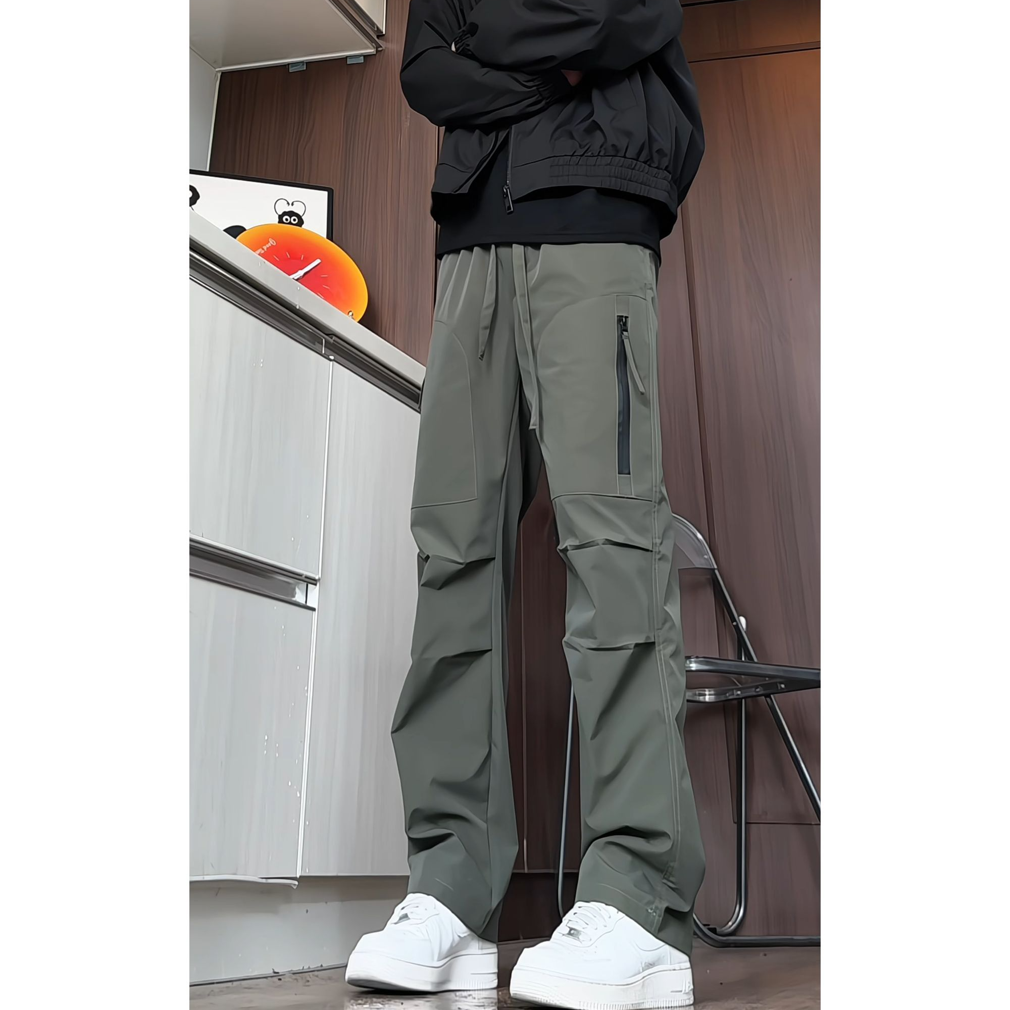 YNZ.XX美式防水冲锋休闲裤男秋季潮流宽松户外运动速干工装直筒裤