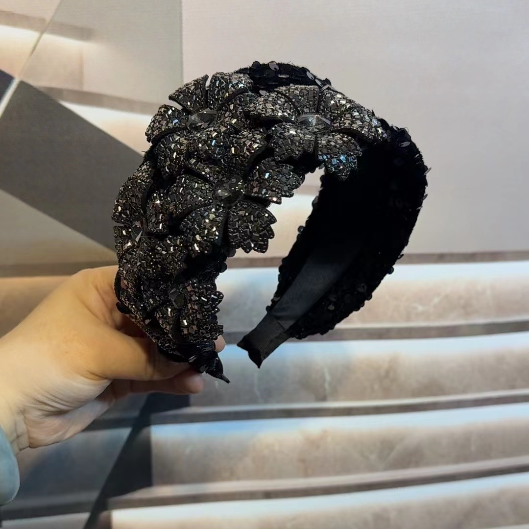 津玲【繁花6690】发箍百搭饰品少女风复古原创设计黑色气质小香风女