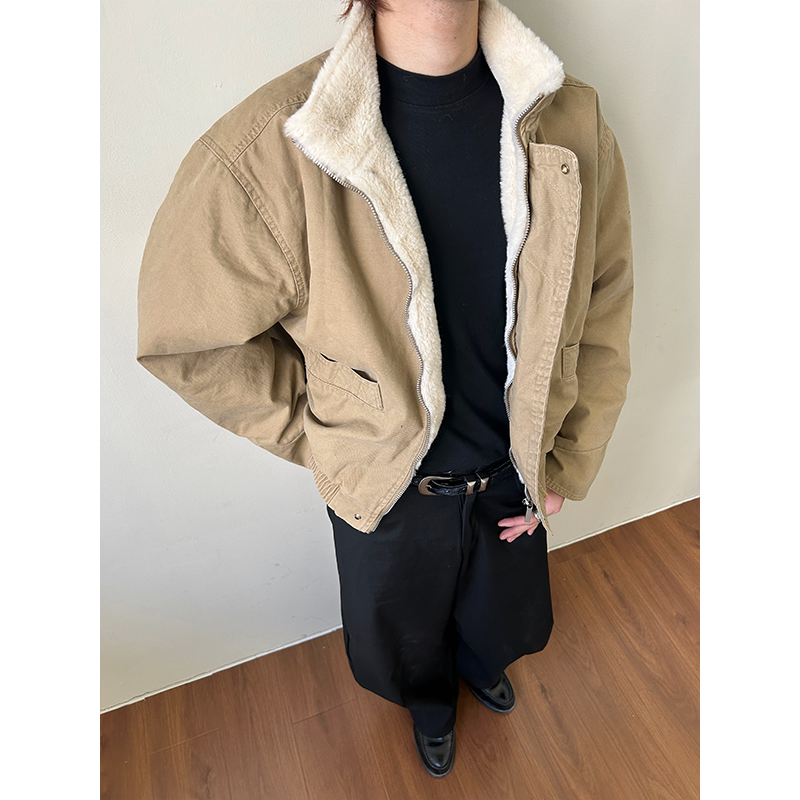 MADEXTREME 座山雕Bomber立领飞行夹克棉服冬季加绒boxy工装外套