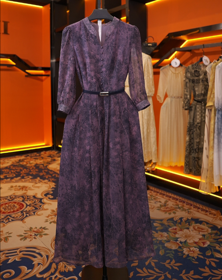 2025夏季新款轻奢设计师女装连衣裙优雅气质连衣裙R6707