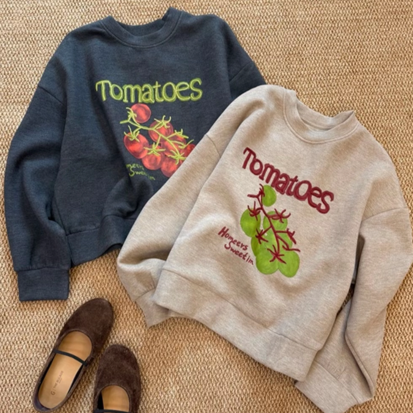 爆款重工设计感圆领印花卫衣女装2025秋冬新款休闲显瘦短款上衣