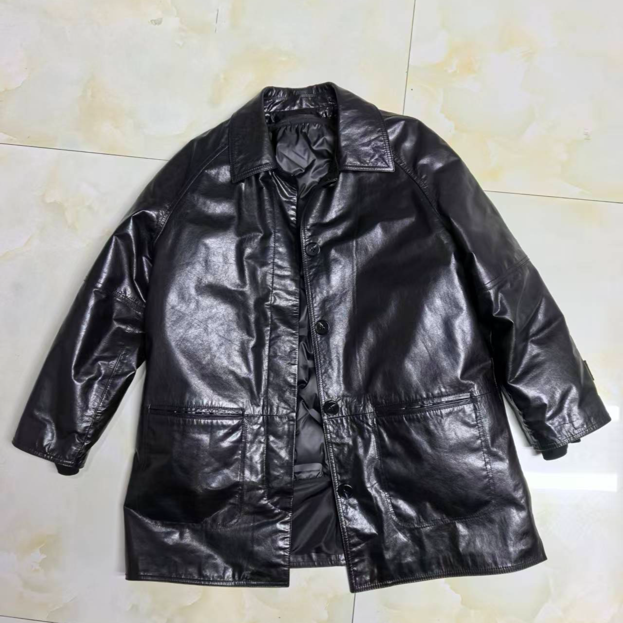 老钱风2025宽松牛皮油蜡复古