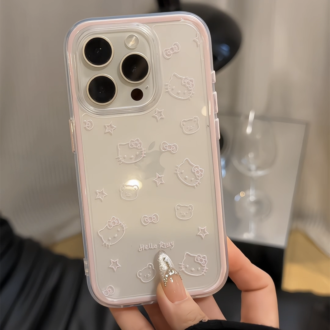 粉色星星小熊kt适用苹果17华为p70小米15荣耀300三合一炫彩手机壳