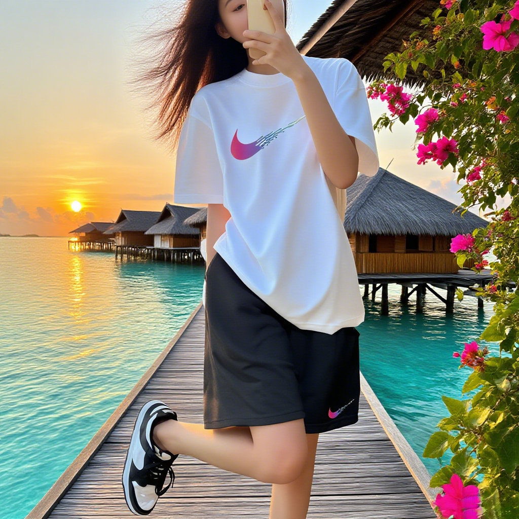 旗舰店正品奥特莱斯慵懒风女士夏季休闲运动套装百搭洋气轻奢风潮