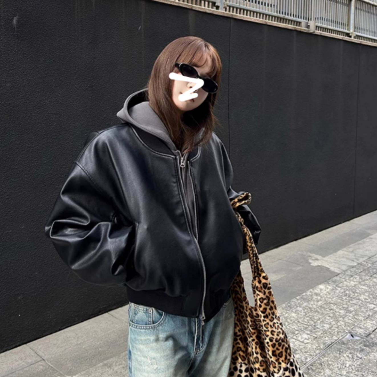 春秋韩版短款黑色百搭夹棉加厚pu皮衣机车风夹克拉链外套上衣女