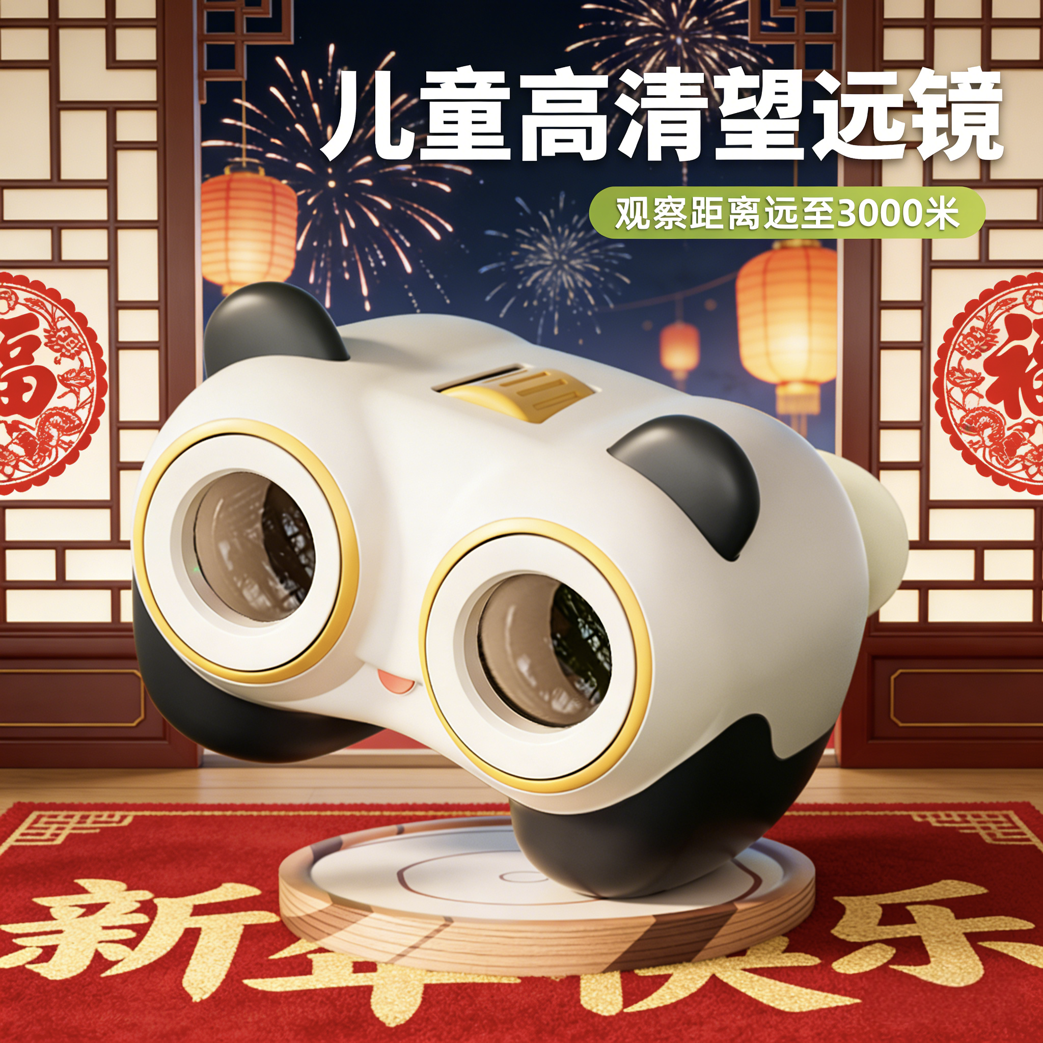 柯学基迪熊猫望远镜儿童3到10岁光学高清儿童望远镜户外科学实验