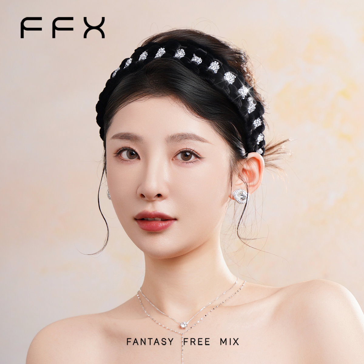 弗弗西FFX【永恒星河】高级手工编织碎钻爆闪麻花发箍