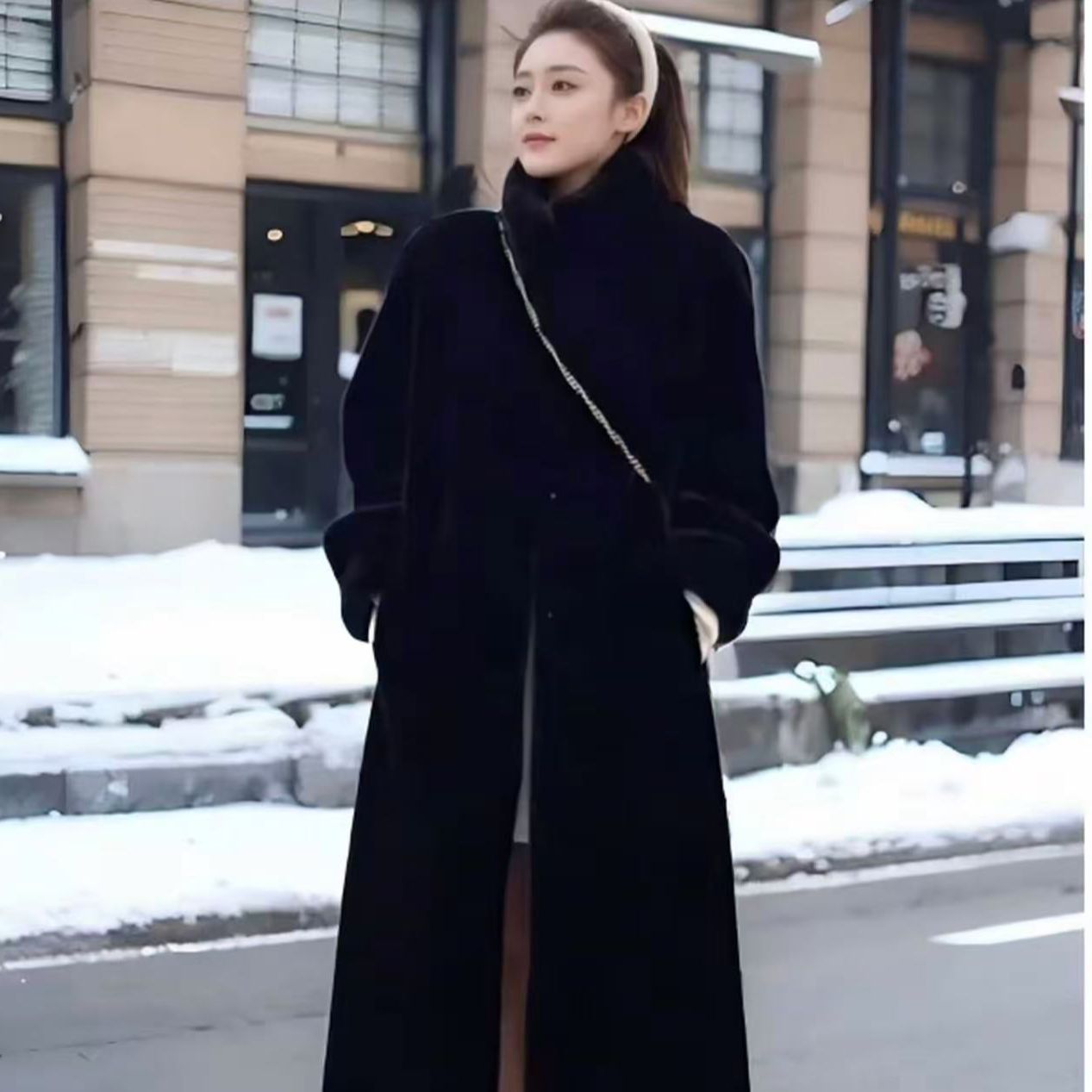 【商场金标反季清】海宁立领雪兰貂加厚毛皮110厘米高端大衣【精选】