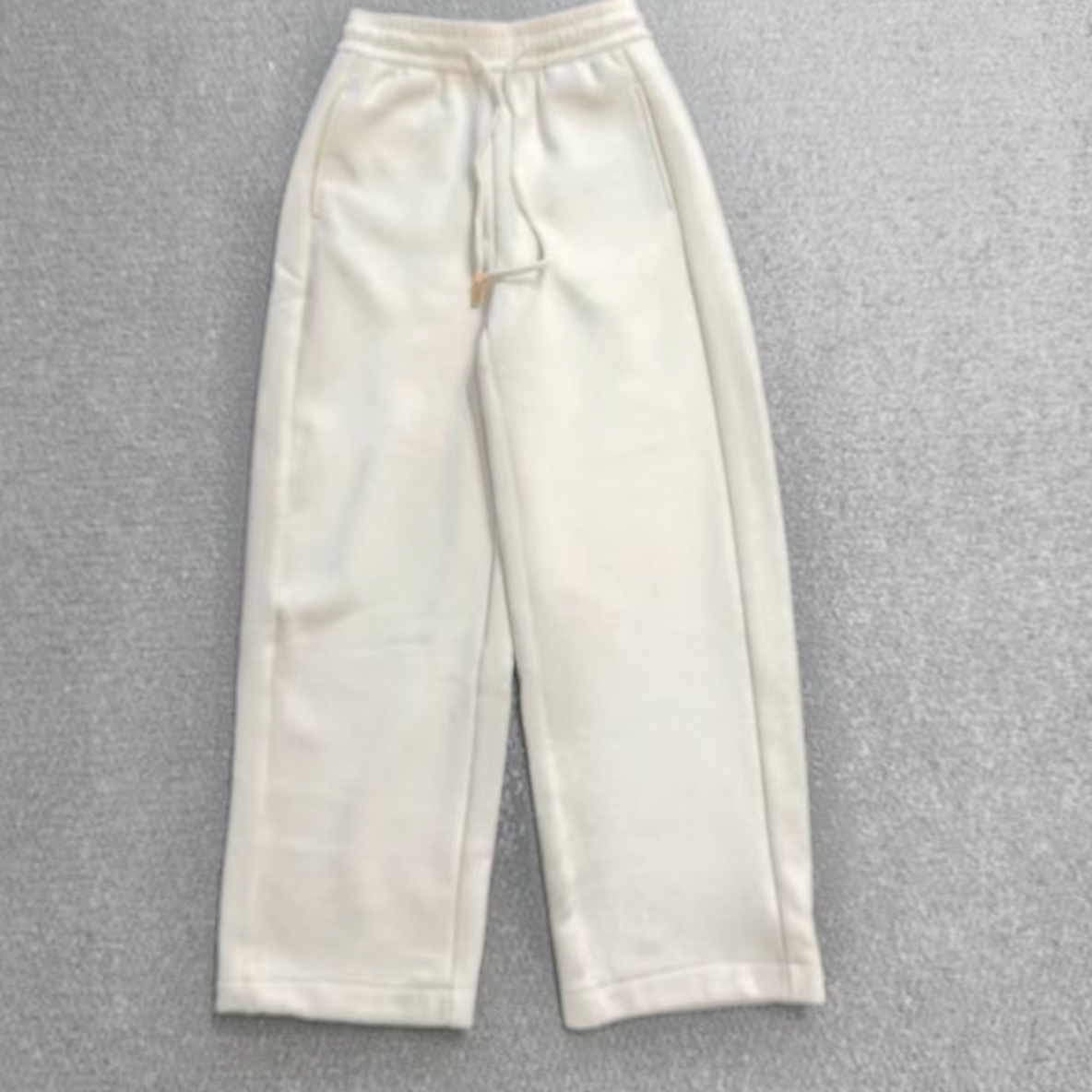 K35  女士加绒加厚直筒裤宽松百搭