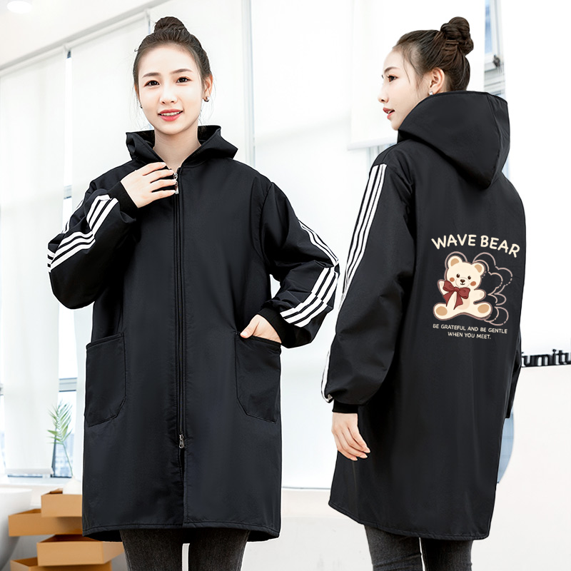 可定制冬季蓄热锁温工作服保暖外穿防水防风围裙加绒加厚上班罩衣