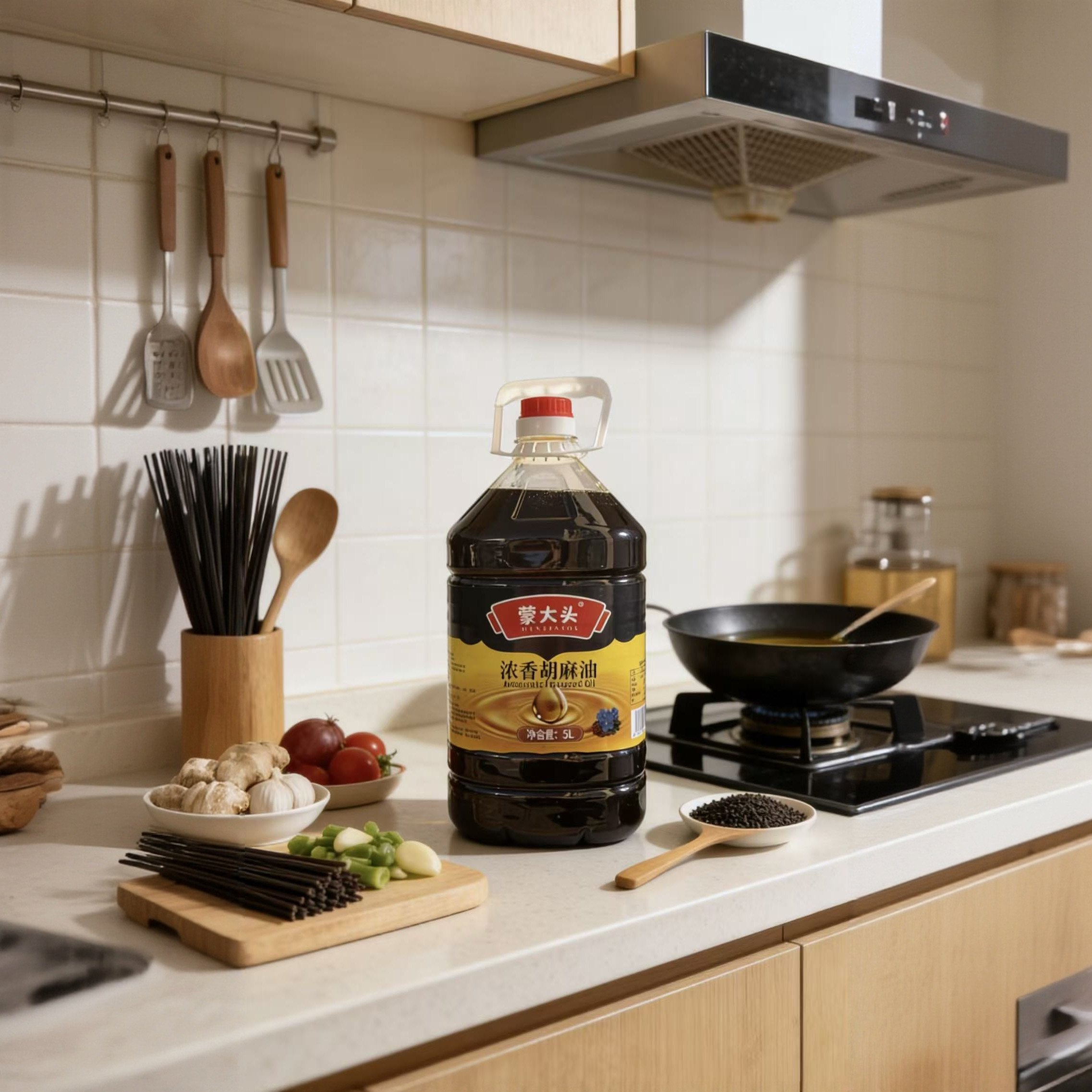 内蒙古卓资县旗下营四道沟村集体项目浓香胡麻油浓香胡麻油 5L1桶