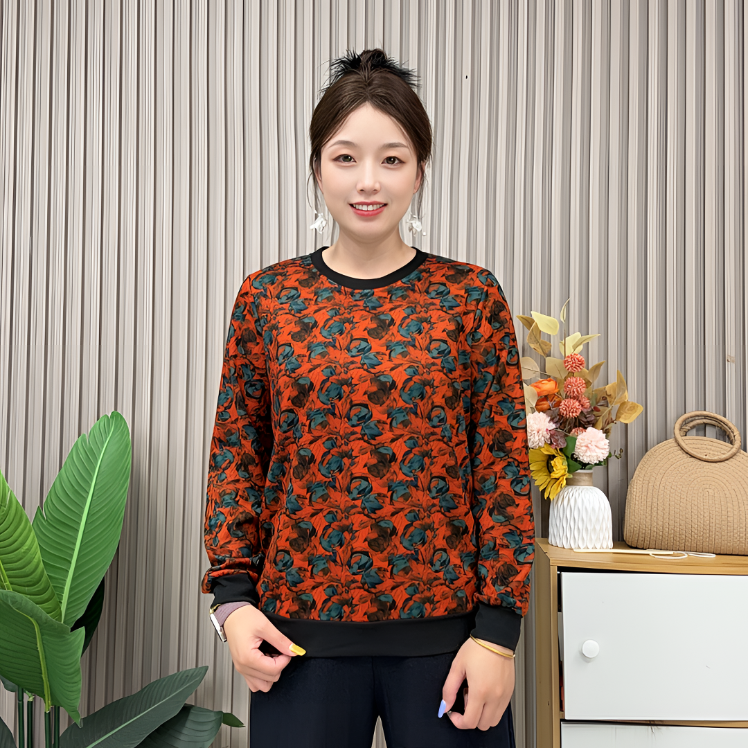 秋季新款中老年女士大码洋气圆领妈妈装长袖百搭宽松打底T恤上衣