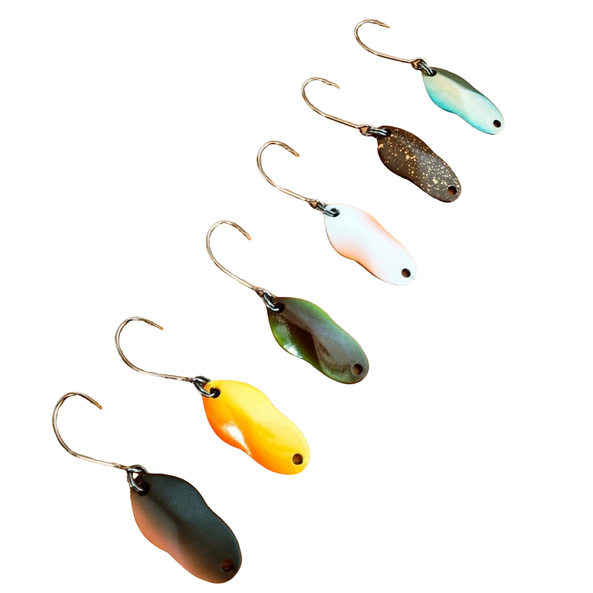 【三只】黑坑鳟鱼溪流微物马口小红尾黄铜亮片2.5克飘落型亮片