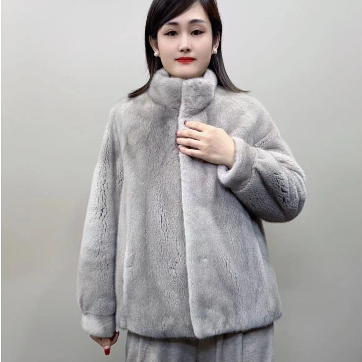 【BUFAN】2025年新款小立领进口挖削工艺秋冬水貂皮草水貂大衣