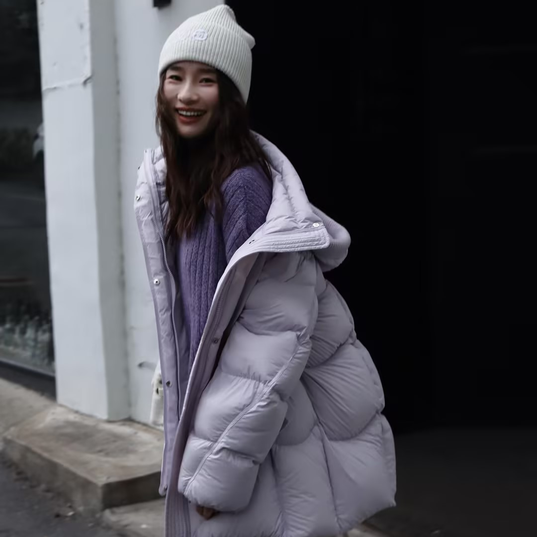 HELA AOMI “飘带羽绒”90白鸭绒针织螺纹飘蓬松羽绒服 CY5DC64414