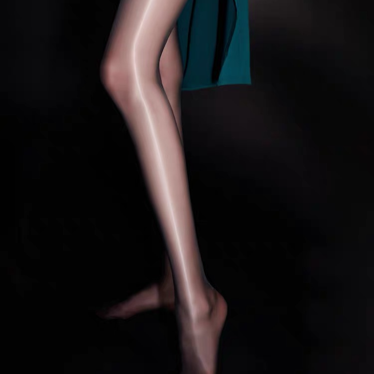 无痕隐形5D超薄油亮连裤袜夏丝滑亮光无缝带脚型黑色SK8873极光袜