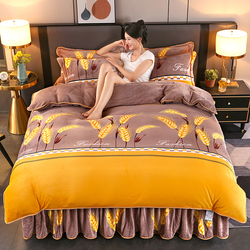 【直播正品】高克重加厚8斤牛奶绒四件套双面绒被套柔软亲肤防静电