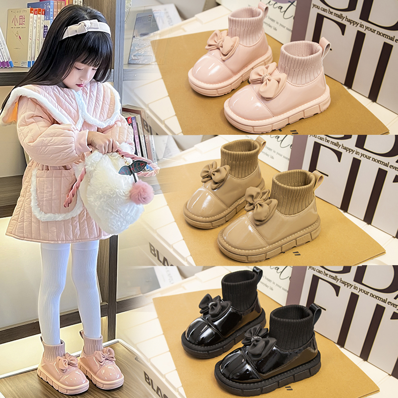 儿童雪地棉女童靴子2025冬季新款加绒加厚棉鞋防水短靴防滑棉鞋