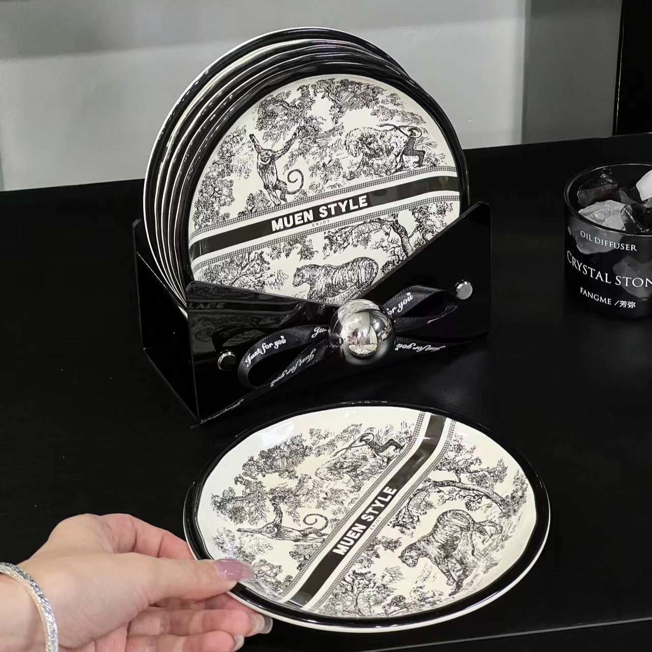 法式陶瓷吐骨碟家用简约骨盘小碟子餐桌吃饭垃圾渣盘骨头碟盘子