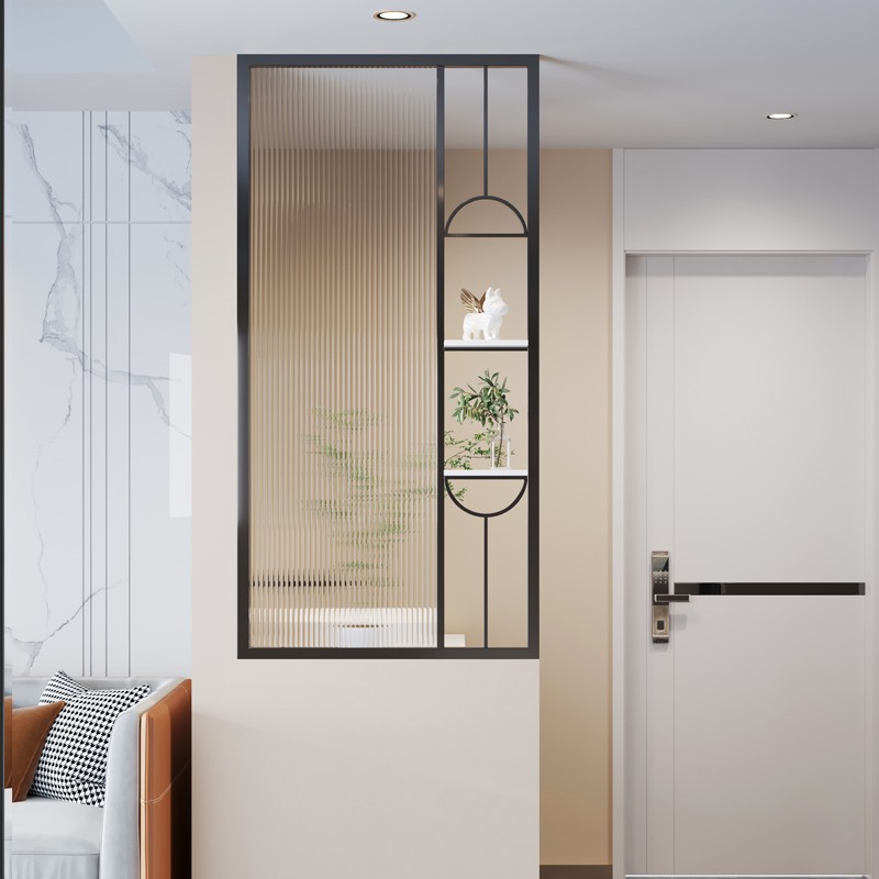 现代简约卫生间长虹玻璃半墙隔断轻屏风洗手台干湿区铁艺餐厅围栏