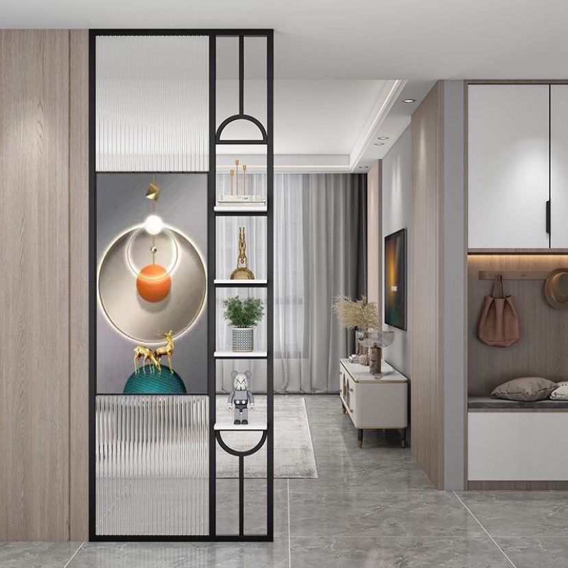 长虹玻璃屏风遮挡入户玄关洗漱台卫生间半墙隔断2025玻璃屏风