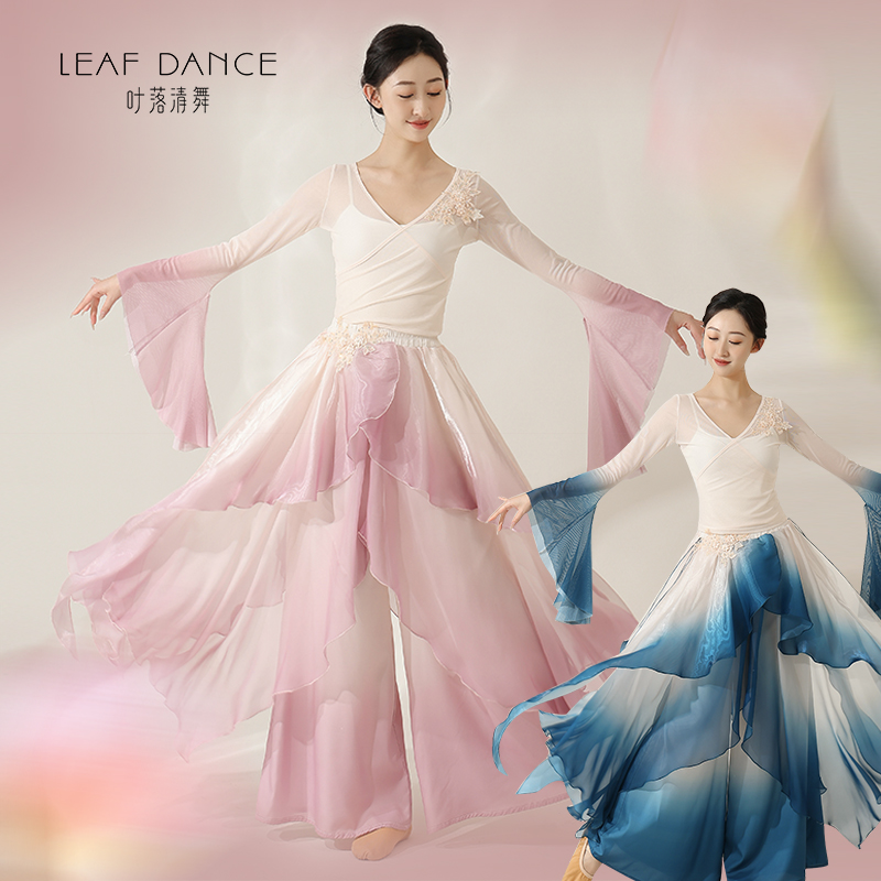 叶落清舞古典舞飘逸渐变纱衣流光裤裙中国舞同款醉清波山鬼舞蹈服