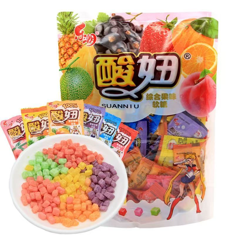 乐潮酸妞软糖混合水果味多口味糖果8090后怀旧小零食童年