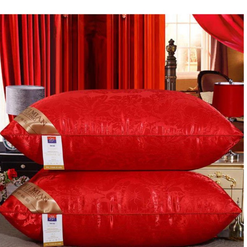 新婚庆枕芯结婚枕头一对大红成人枕头芯家用助眠护颈枕74*48喜庆