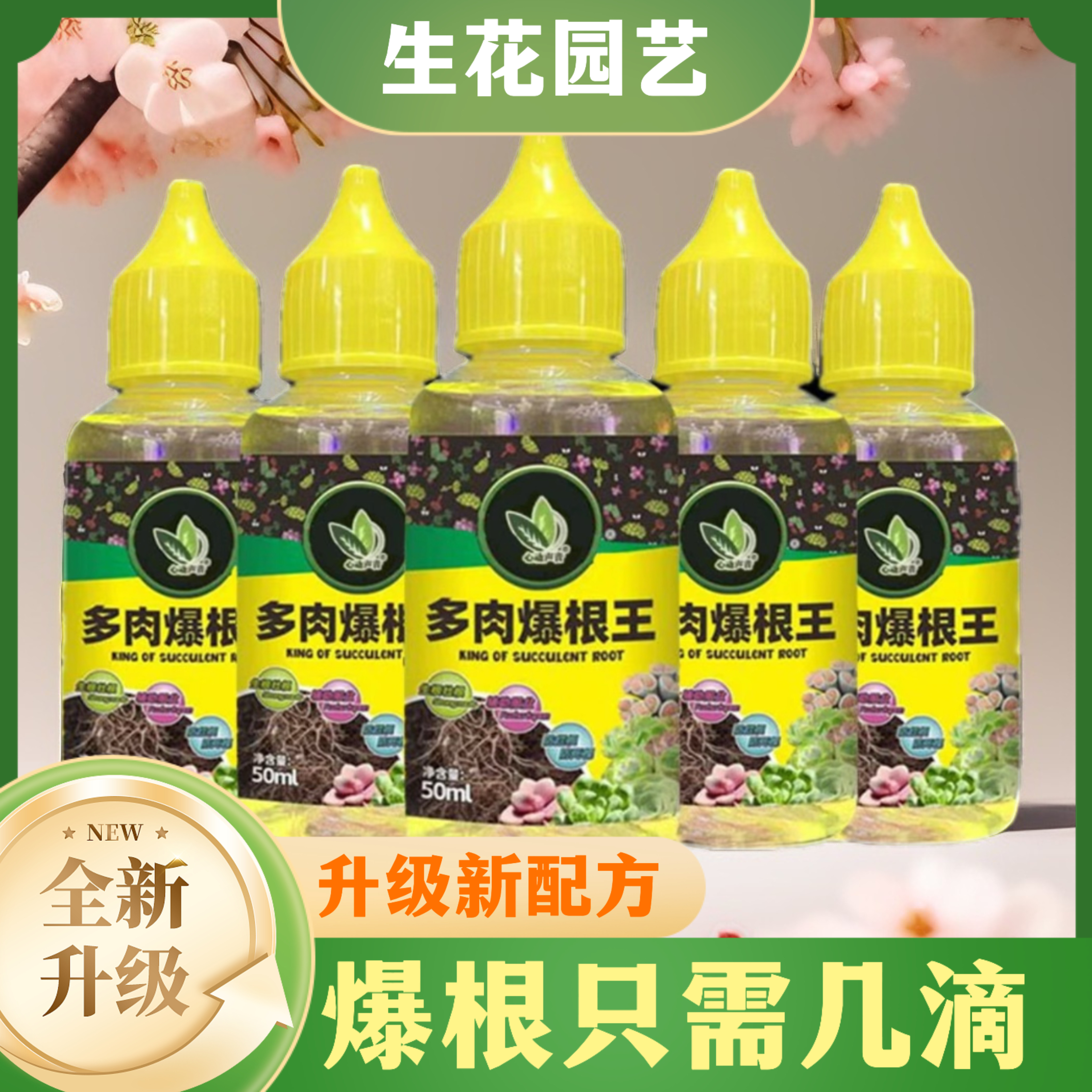 多肉爆根王壮苗家庭园艺通用多肉生根有机水溶肥植物营养液