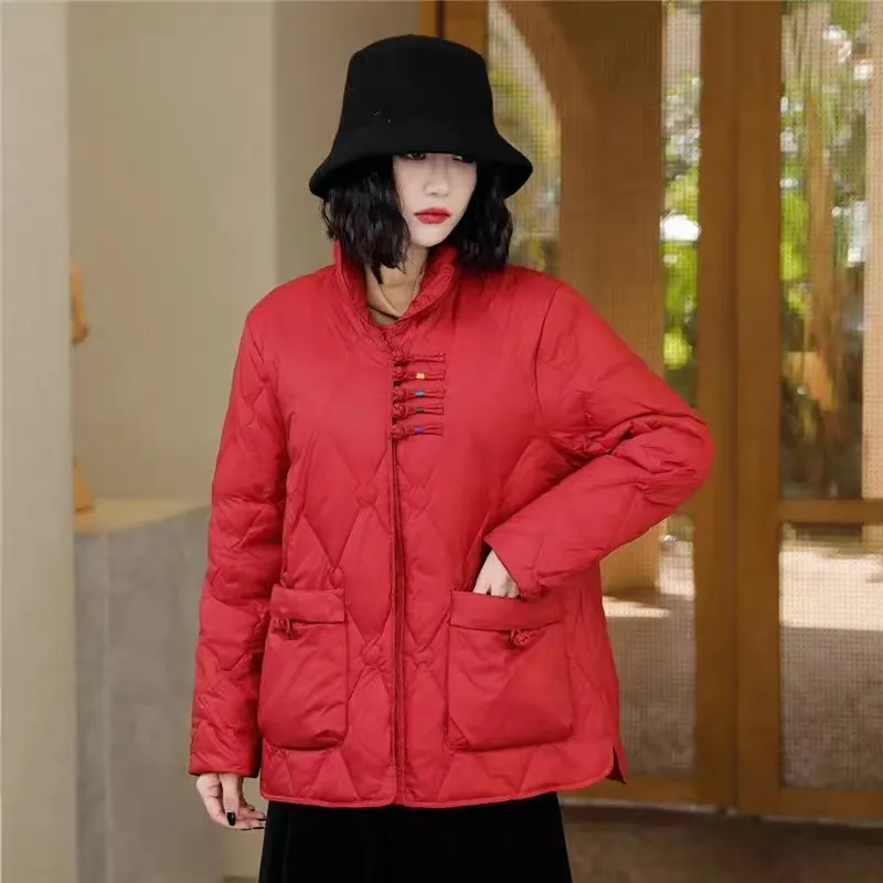 冬季新款高端洋气时尚五彩盘扣女短款羽绒服爆款515